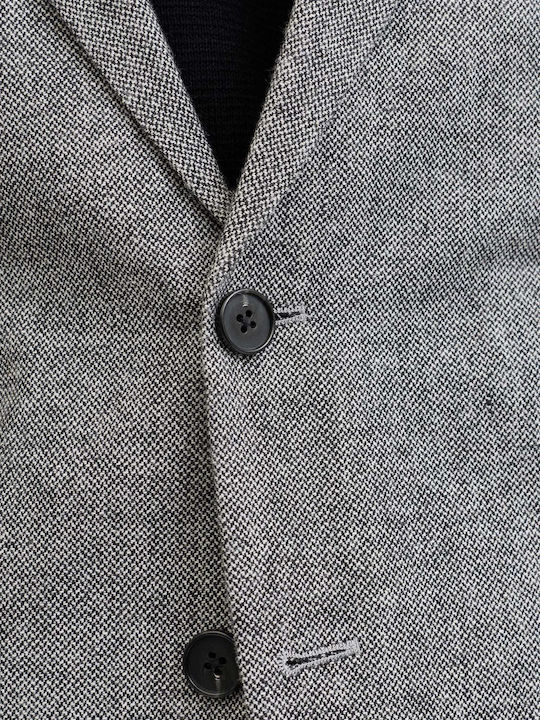 Men's Winter Suit Jacket Slim Fit Gray