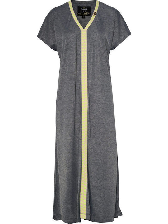 Summer Maxi Dress with Tearing Anthracite