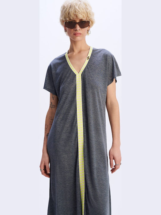 Summer Maxi Dress with Tearing Anthracite