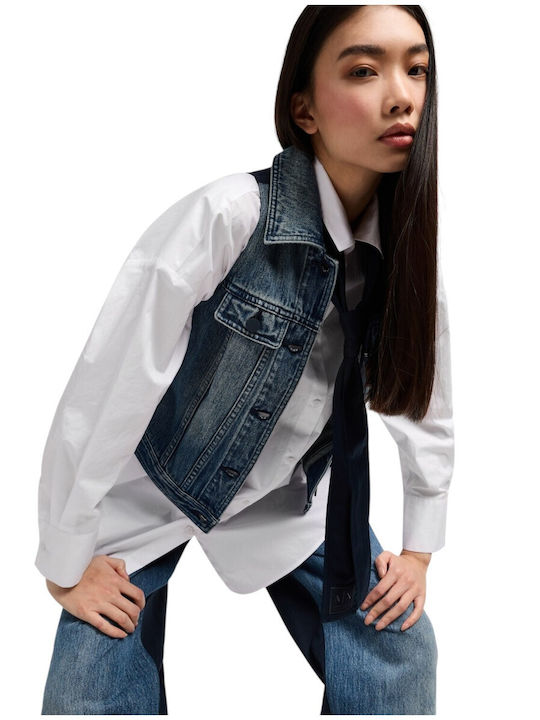 Women's Jean Jacket for Spring or Autumn Navy Blue