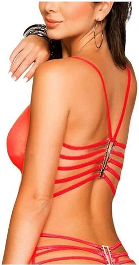 Sexy Fishnet Bodysuit Lingerie Set Red Sexy Lingerie Set One Size Aria Trade