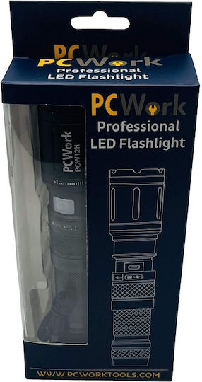 Pcwork Rechargeable Flashlight LED IPX4 with Maximum Brightness 650lm