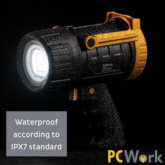 Pcwork Επαναφορτιζόμενος Προβολέας Χειρός LED IPX4 με Μέγιστη Φωτεινότητα 1590lm