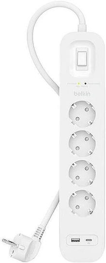 Belkin Πολύπριζο 4 Θέσεων με USB-C