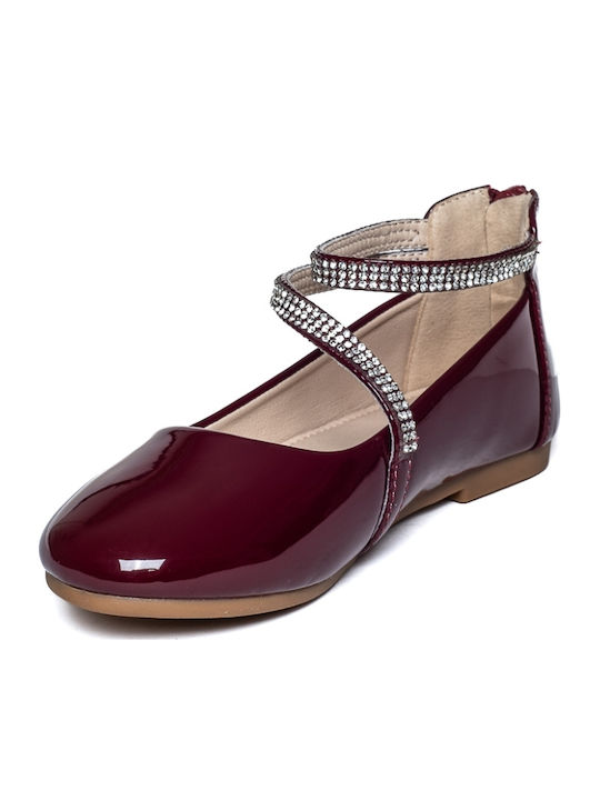 Kids Ballerinas with Elastic Strap Red