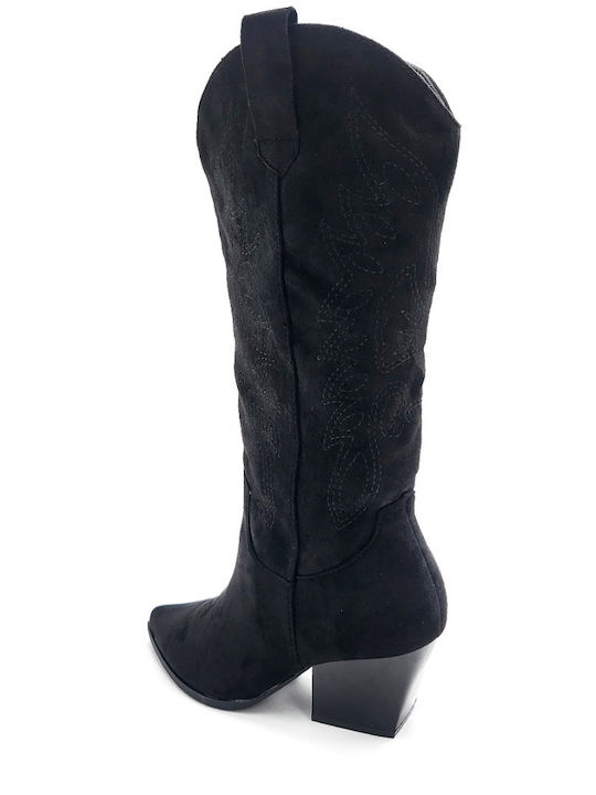 Cizme dama Cowboy cu toc mediu Negre