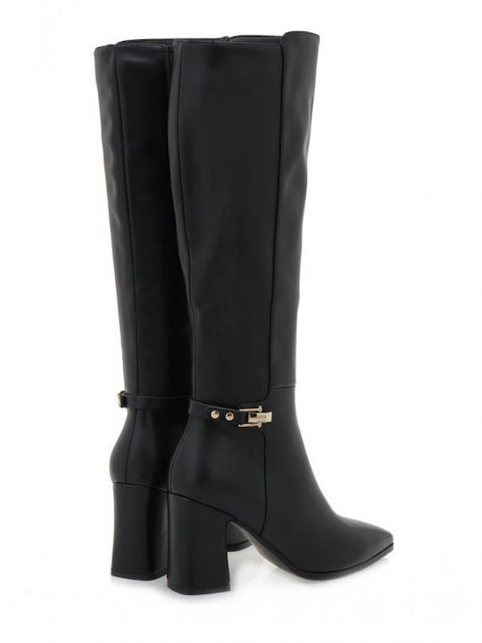 Synthetic Leather High Heel Women's Boots Black