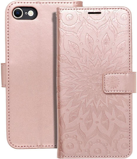 Husă tip carte Forcell Mezzo pentru iPhone 7 8 SE 2020 Mandala Rose Gold*
