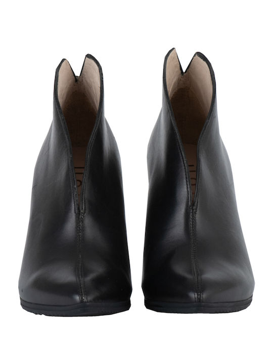 Leder Stiefeletten Damen Schwarz