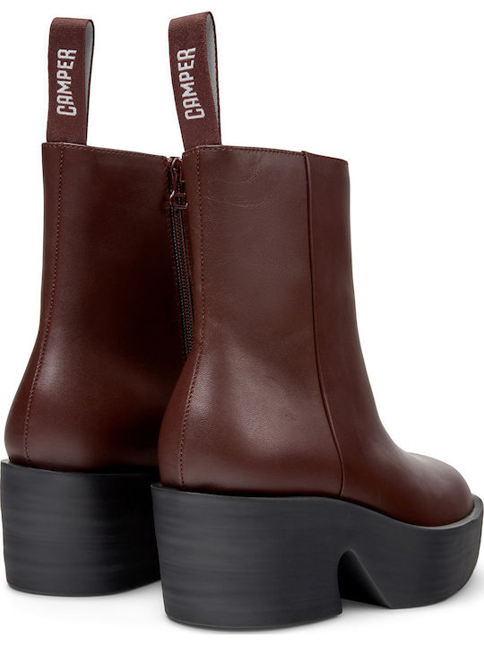 Billie Leather Women's Ankle Boots Burgundy