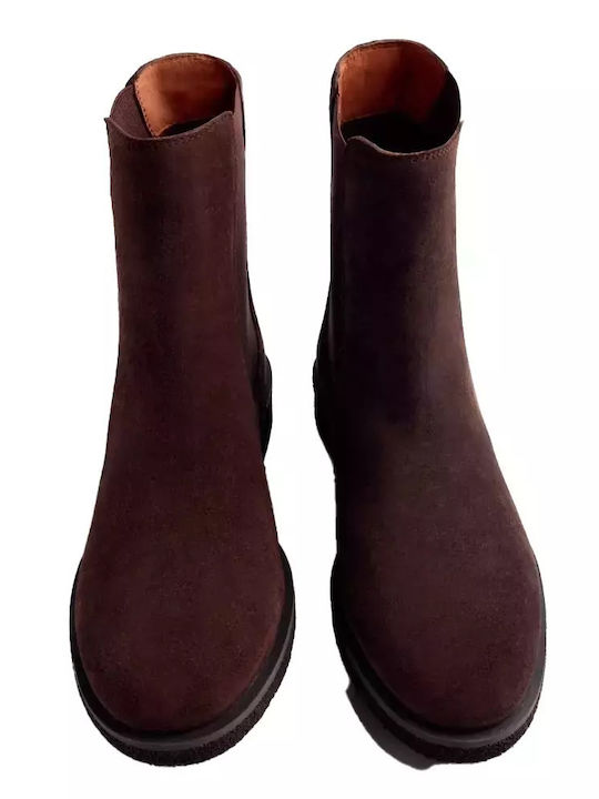 Wildleder Stiefeletten Damen Braun
