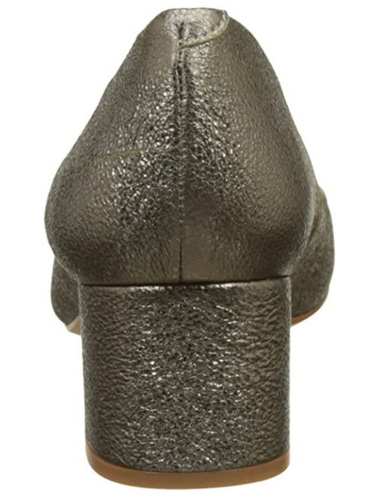 Leather Pointed Toe Gold Heels