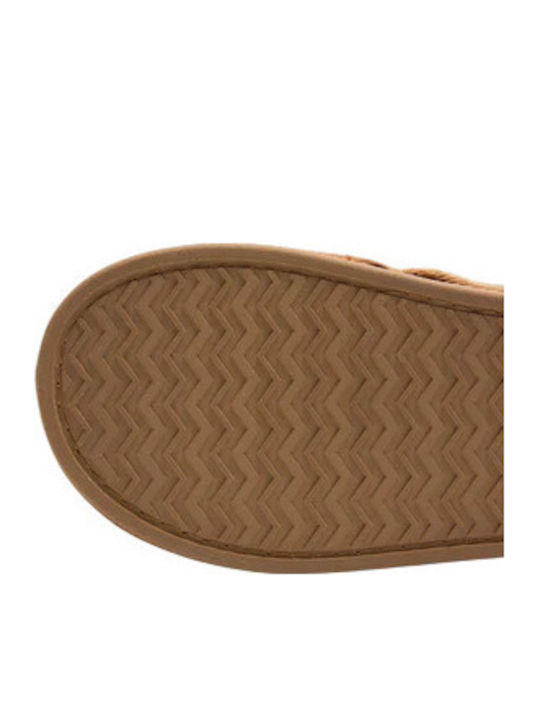Winter Women's Slippers with Fur Brown