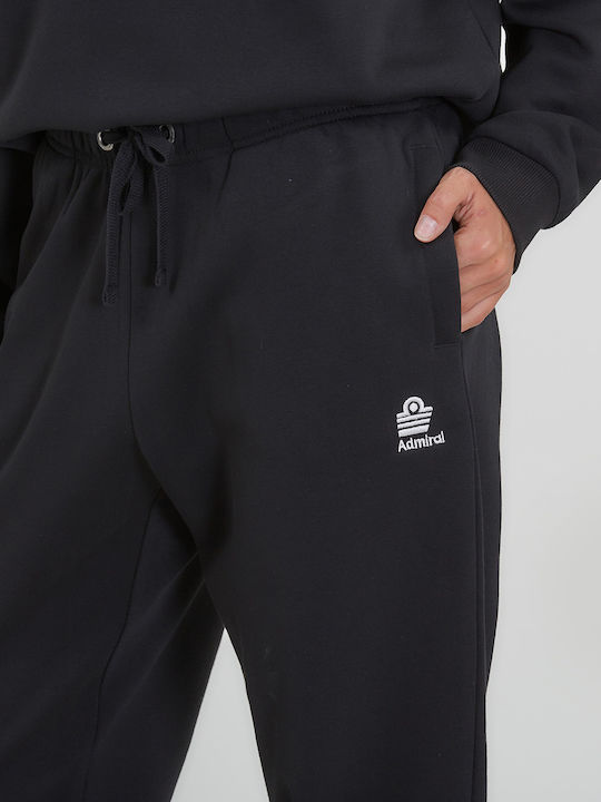 Παντελόνι Φόρμας με Λάστιχο Fleece Μαυρο