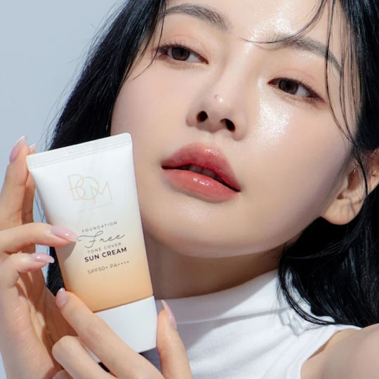 Bom Foundation-Free Tone Cover Sun Αντηλιακή Κρέμα Προσώπου SPF50+ 50gr