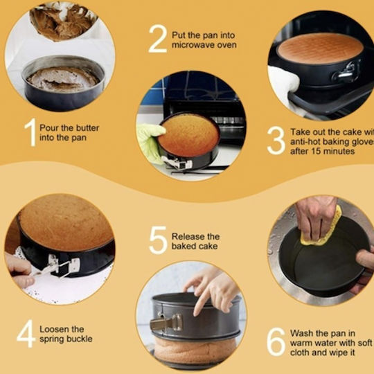 Set 3 Pufo Cake Metal Baking Trays Removable Base Different Shapes