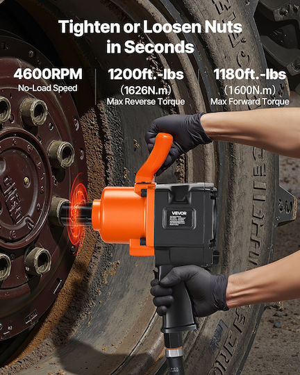 Vevor Air Impact Wrench 1" With Maximum Torque 163.15kgm
