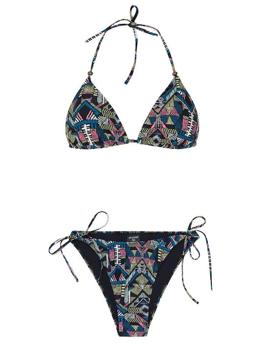 Bikini Set Triangle Top & Slip Bottom True Black
