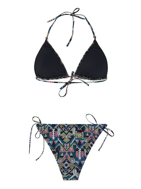 Bikini Set Triangle Top & Slip Bottom True Black