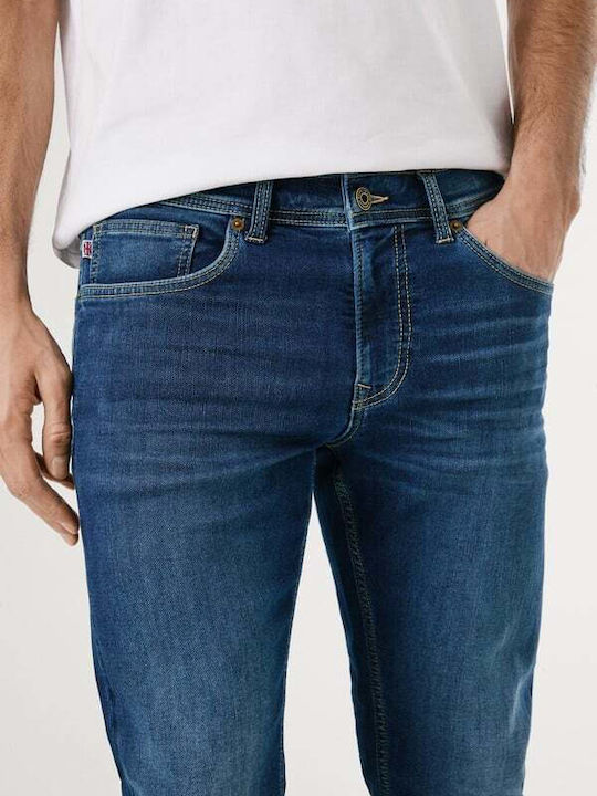 Track Ανδρικό Παντελόνι Τζιν με Slim Straight Εφαρμογή Μπλε
