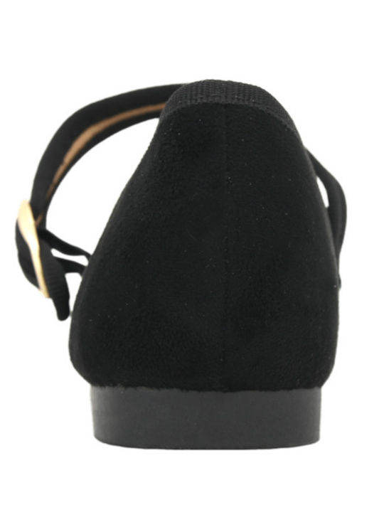 Suede Women's Ballerina Shoes Black