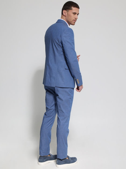 Men's Suit with Vest Blue