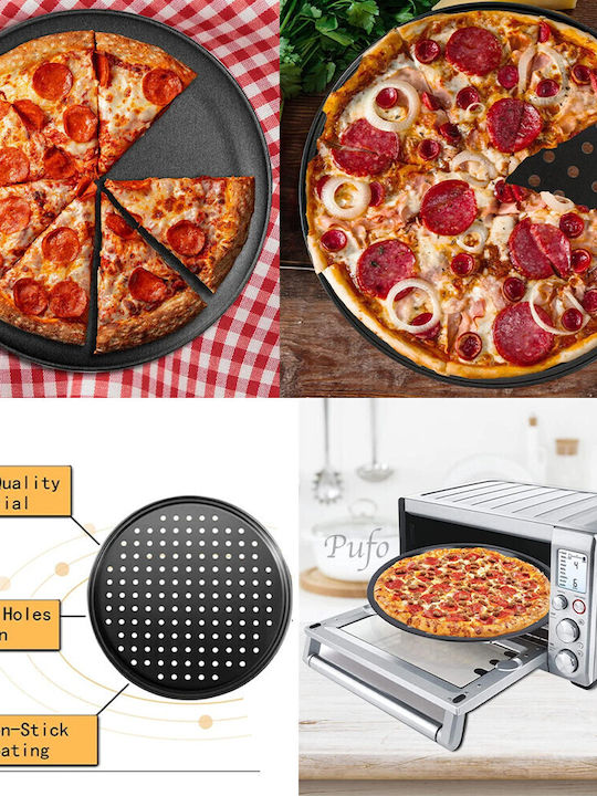 Perforated Baking Pan Made of Stainless Steel with Non-Stick Interior Coating 37cm