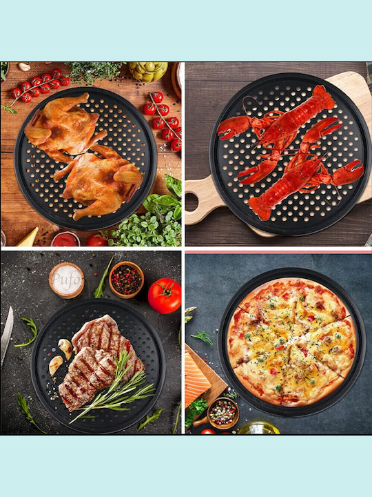 Perforated Baking Pan Made of Stainless Steel with Non-Stick Interior Coating 37cm