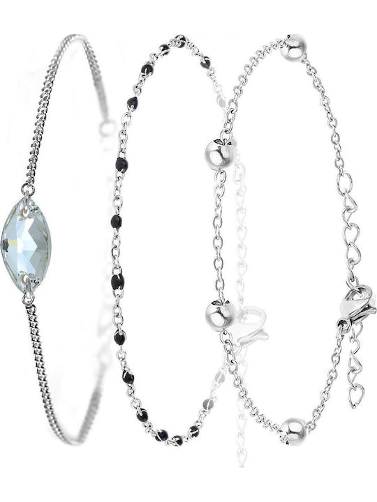 So Charm Γυναικείο Σετ Βραχιόλια από Ατσάλι 14.5cm