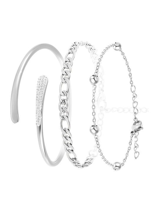 So Charm Women's Steel Bracelet Set 18cm