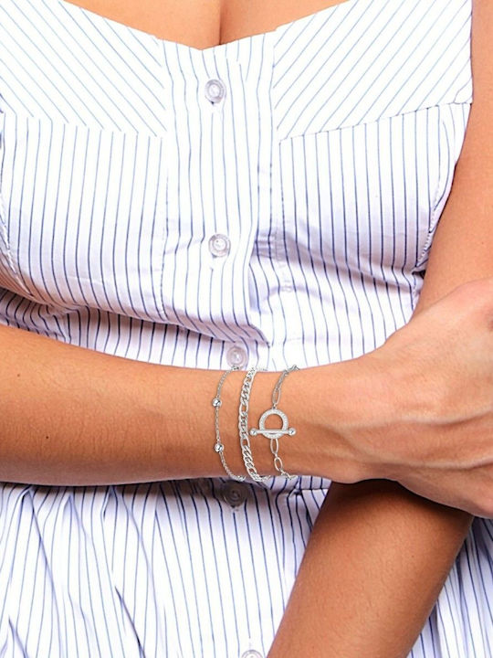 So Charm Γυναικείο Σετ Βραχιόλια από Ατσάλι 17cm