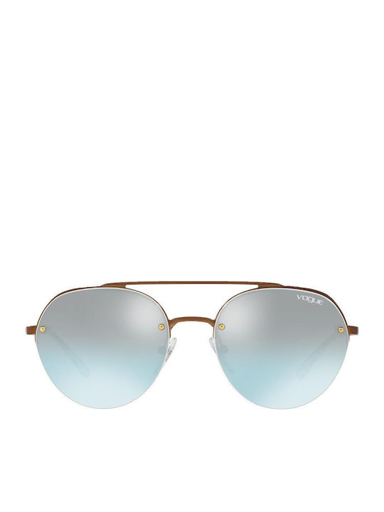Vogue Women's Sunglasses with Rose Gold Metallic Frame and Grey Gradient Mirror Lenses VO4113S 50747C