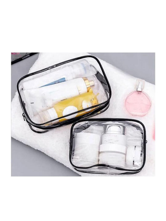 Set of Transparent Travel Toiletry Cosmetic Bags 3 Pieces Aria Trade