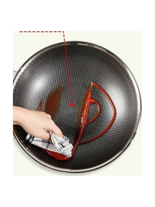 Cheffinger Wok With Lid made of Aluminum with Non-Stick Coating 36cm