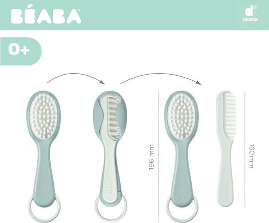 Beaba Baby Brush & Comb Green Blue 2pcs