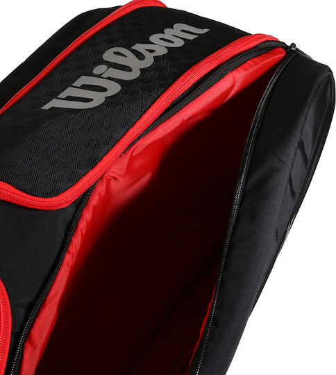 Wilson Bela Super Tour Τσάντα Πλάτης Padel 6 Ρακετών Μαύρη