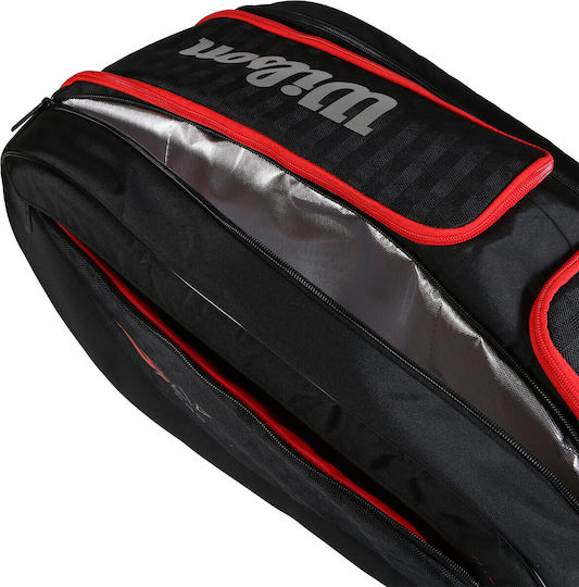 Wilson Bela Super Tour Τσάντα Πλάτης Padel 6 Ρακετών Μαύρη
