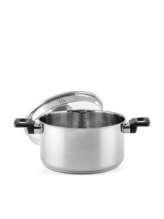 Luigi Ferrero Tiefer Edelstahl-Topf 3.2Es / 20cm