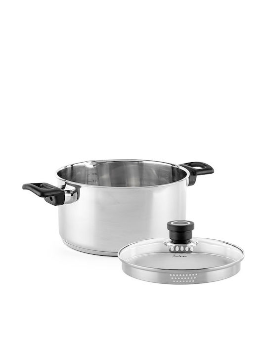 Luigi Ferrero Tiefer Edelstahl-Topf 3.2Es / 20cm