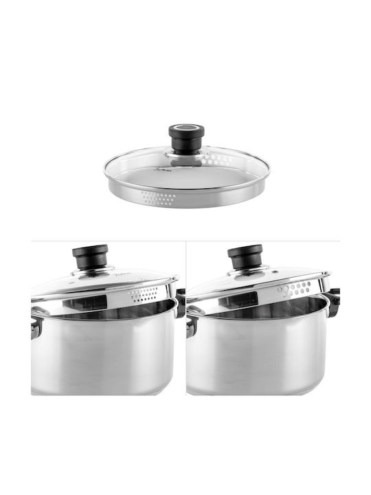 Luigi Ferrero Tiefer Edelstahl-Topf 3.2Es / 20cm