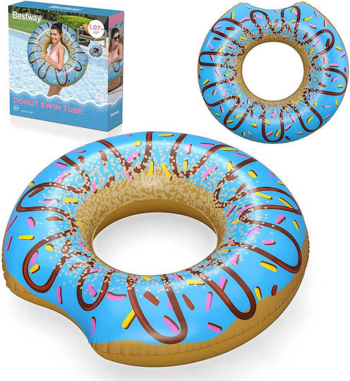 Inflatable Beach Swimming Ring Blue Donut 107cm Bestway