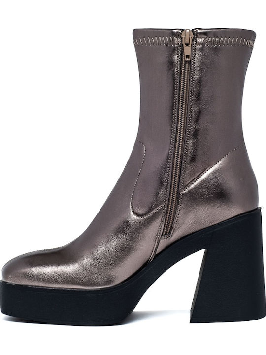 Stiefeletten Damen Silber