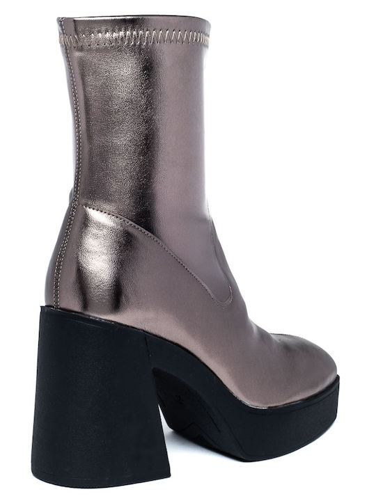 Stiefeletten Damen Silber