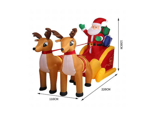 Inflatable Illuminated Santa Claus in Sleigh 220x130x110cm