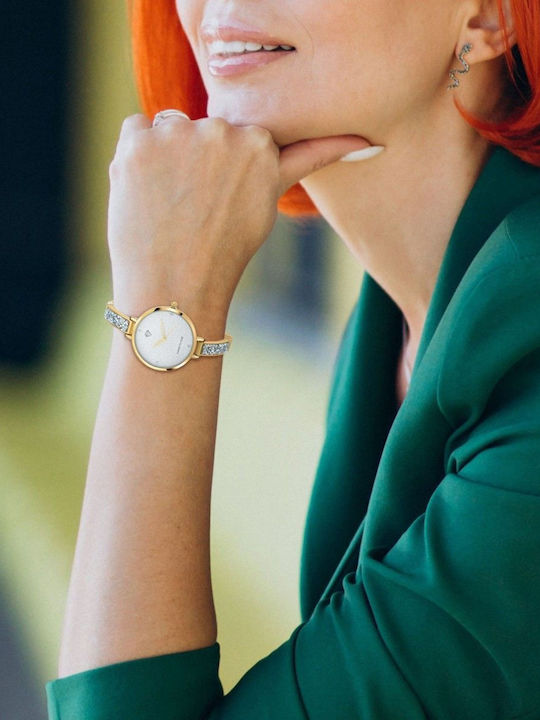 So Charm Γυναικείο Ρολόι 35mm Μπαταρίας με Χρυσό Μεταλλικό Μπρασελέ