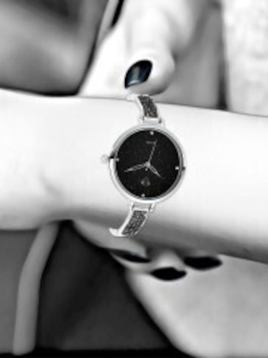 So Charm Women's Watch with Black Metal Bracelet