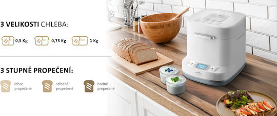 ETA Bread Maker 550W with Container Capacity 1000gr and 12 Baking Programs