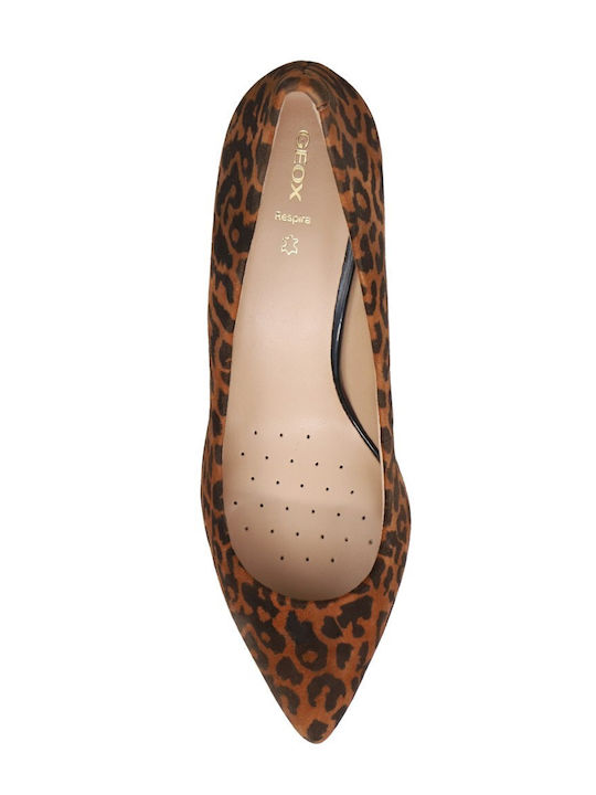 Suede Brown Medium Heels Animal Print Kleopy