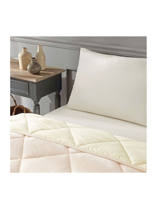 Tac Set Pilotă Dublu cu Umplutură Microfiber 215x195cm Teddy Teddy Cream 3buc
