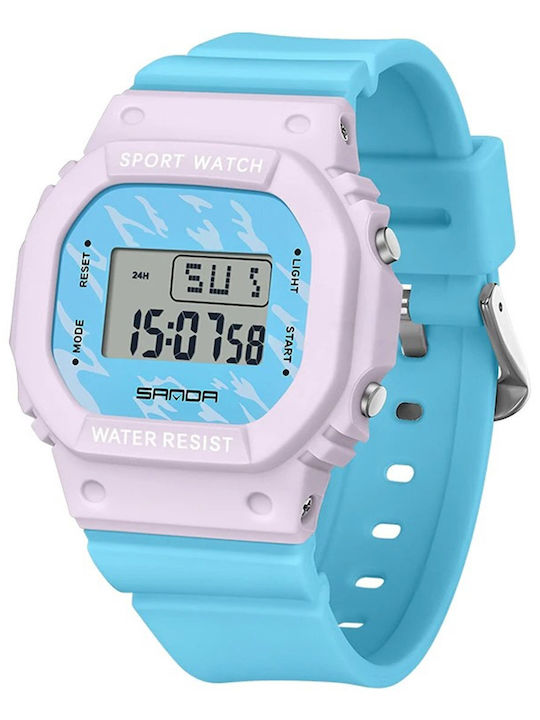 Sanda Kids Digital Watch with Rubber/Plastic Strap Blue